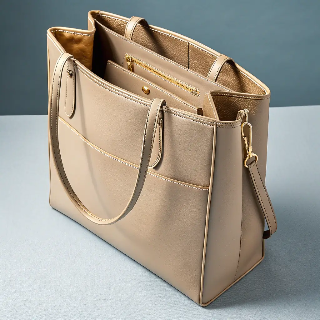 Structured Leather Tote Bag